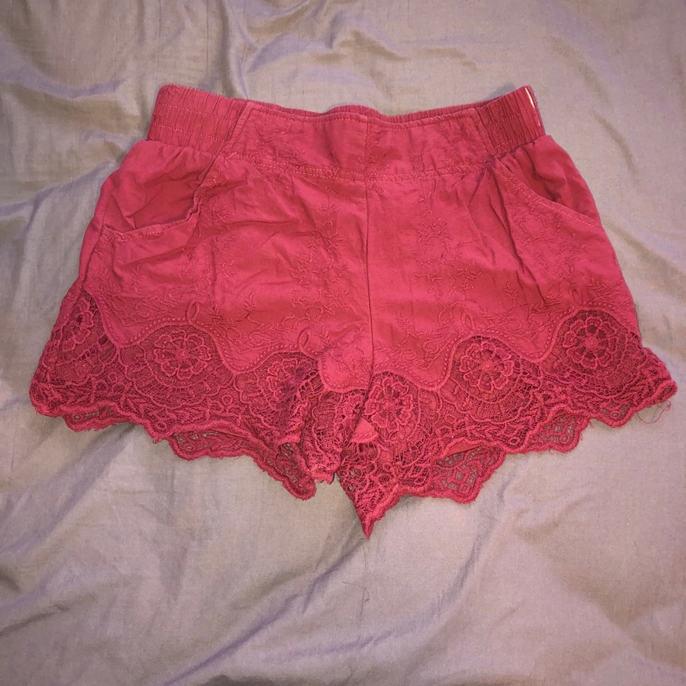 Lace detail shorts